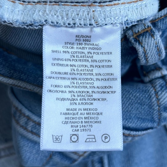 Redone 90’s High Rise Ankle Crop Button Fly Blue Denim Jeans 29 - Picture 11 of 17